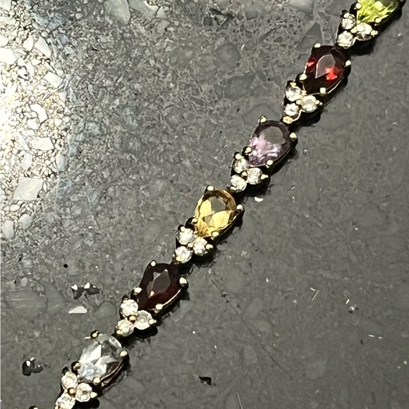 Suzanne Somers vintage amethyst citrine garnet topaz peridot cz tennis bracelet - Picture 3 of 4